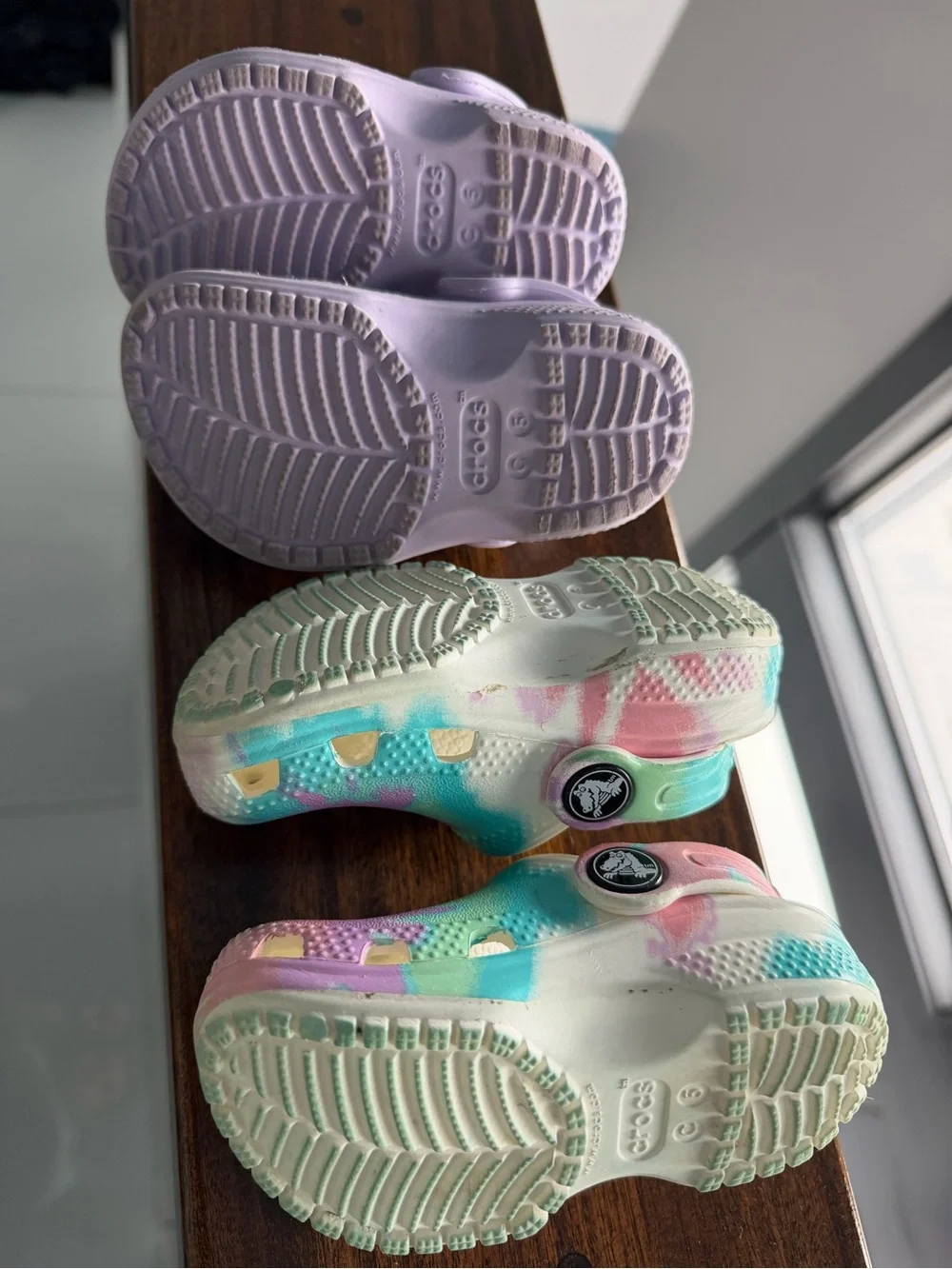 CROCS Kids Lilac and Tie-Dye Teal/Pink Clogs - 2-Pack